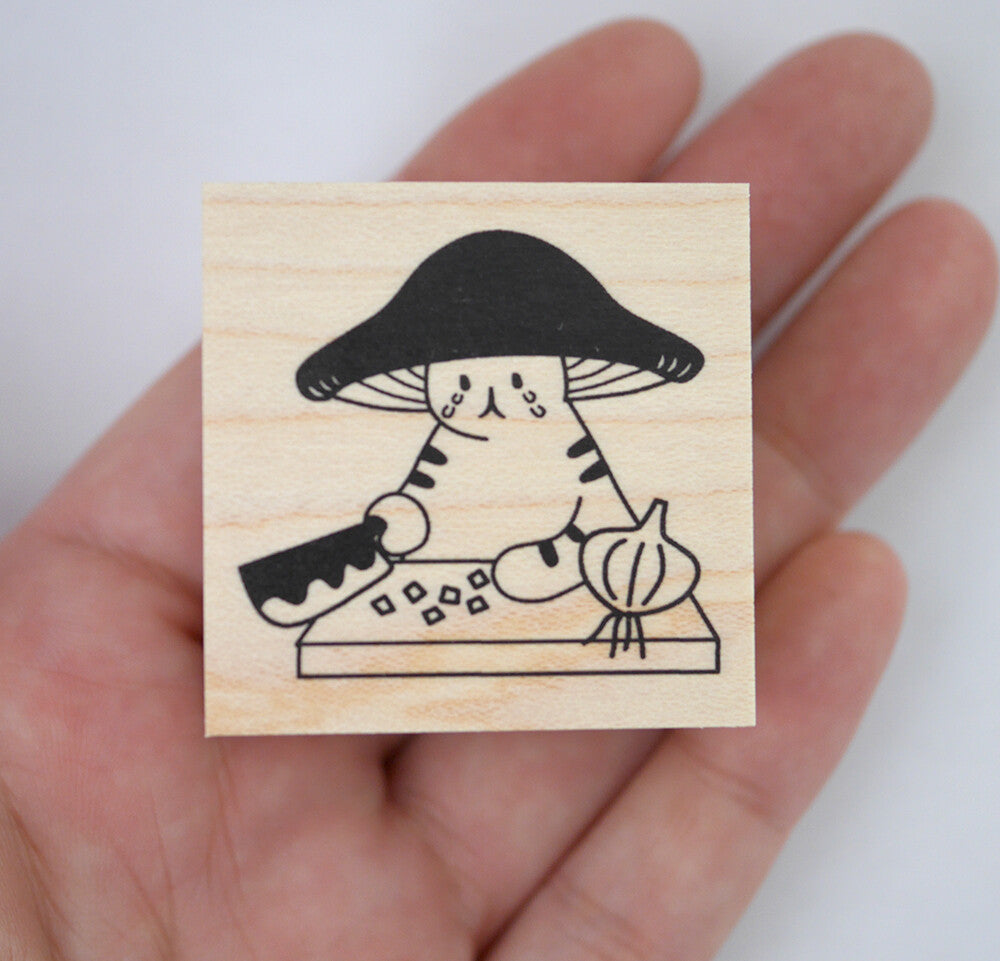 4legs Mushroom Cat Rubber Stamp - Meal Prep