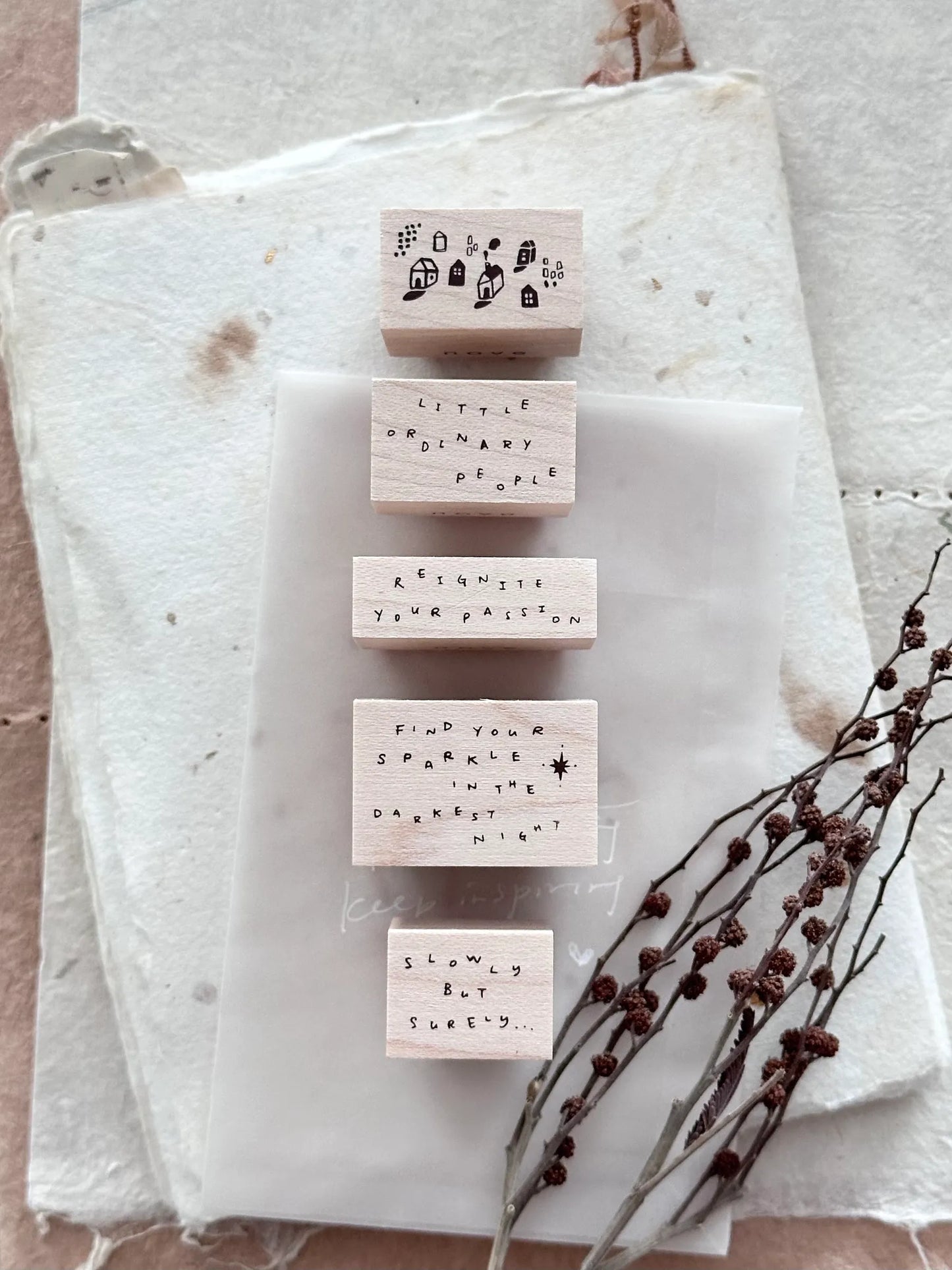 Nove Production Little Ordinary People Rubber Stamp Collection - Handwritten