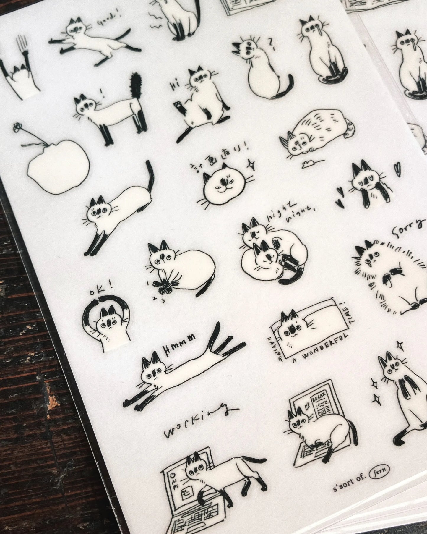 Somesortof.fern Print-on Stickers - Little Black Faces
