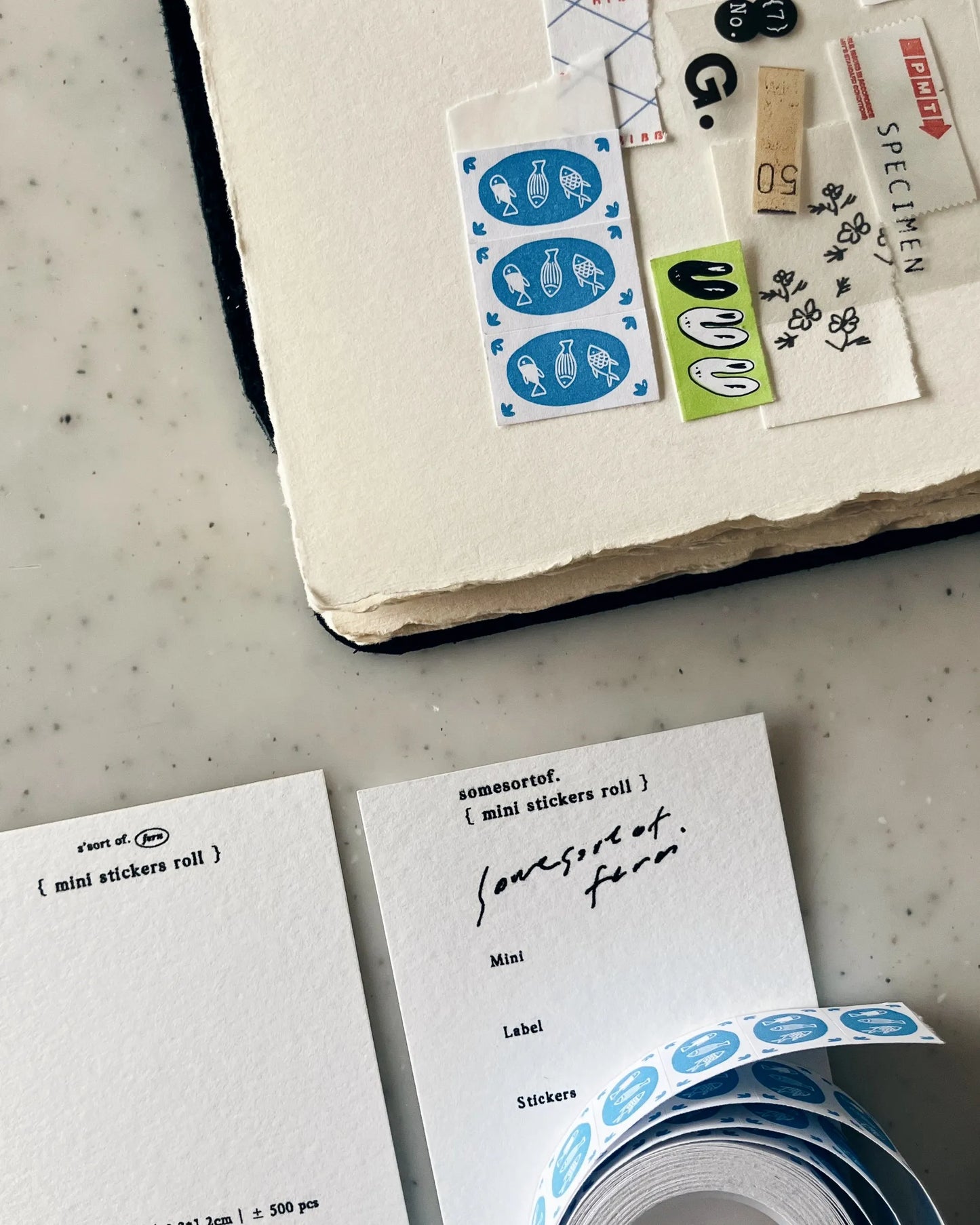 Somesortof.fern Label Stickers - Mini Fishes