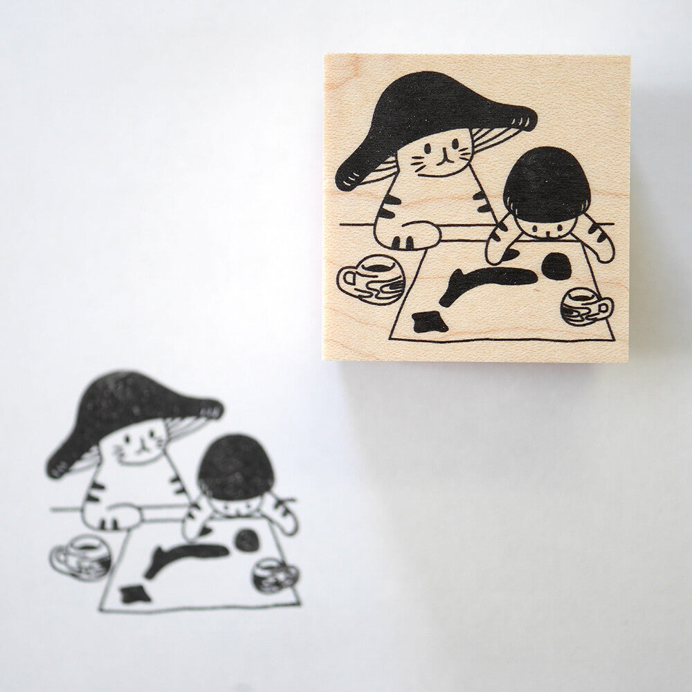 4legs Mushroom Cat Rubber Stamp - Crafting