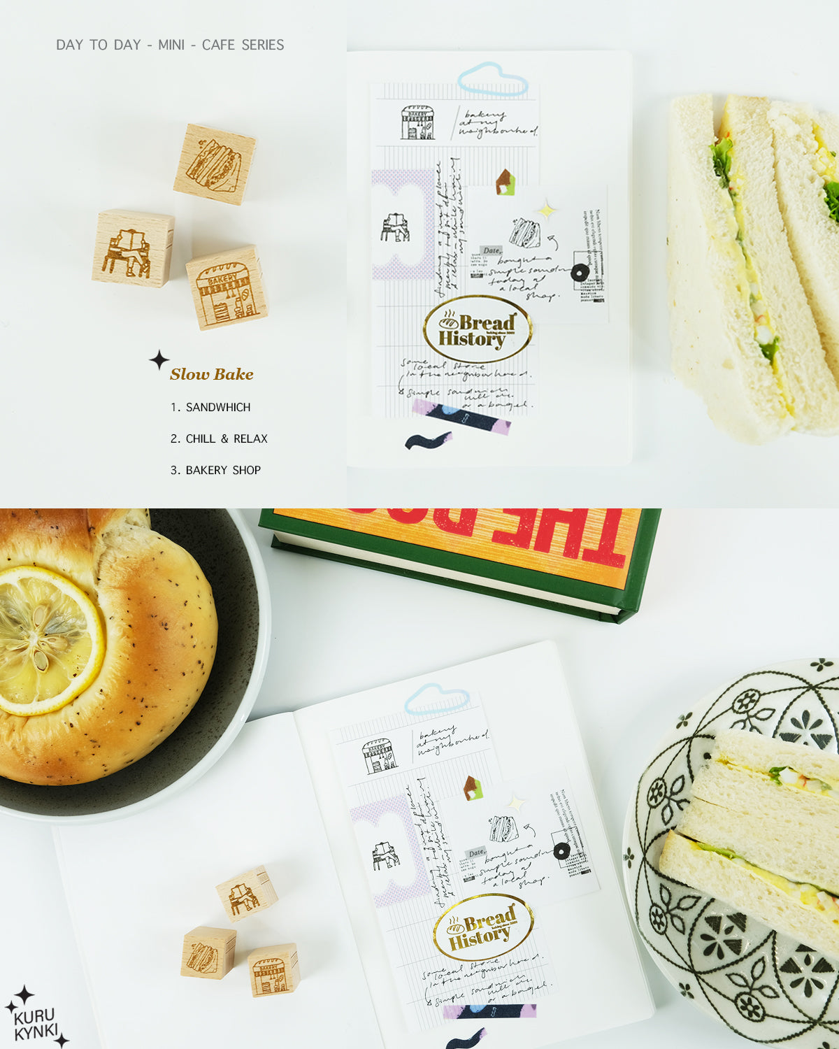 Kurukynki Day to Day Rubber Stamps - Mini Cafe Series