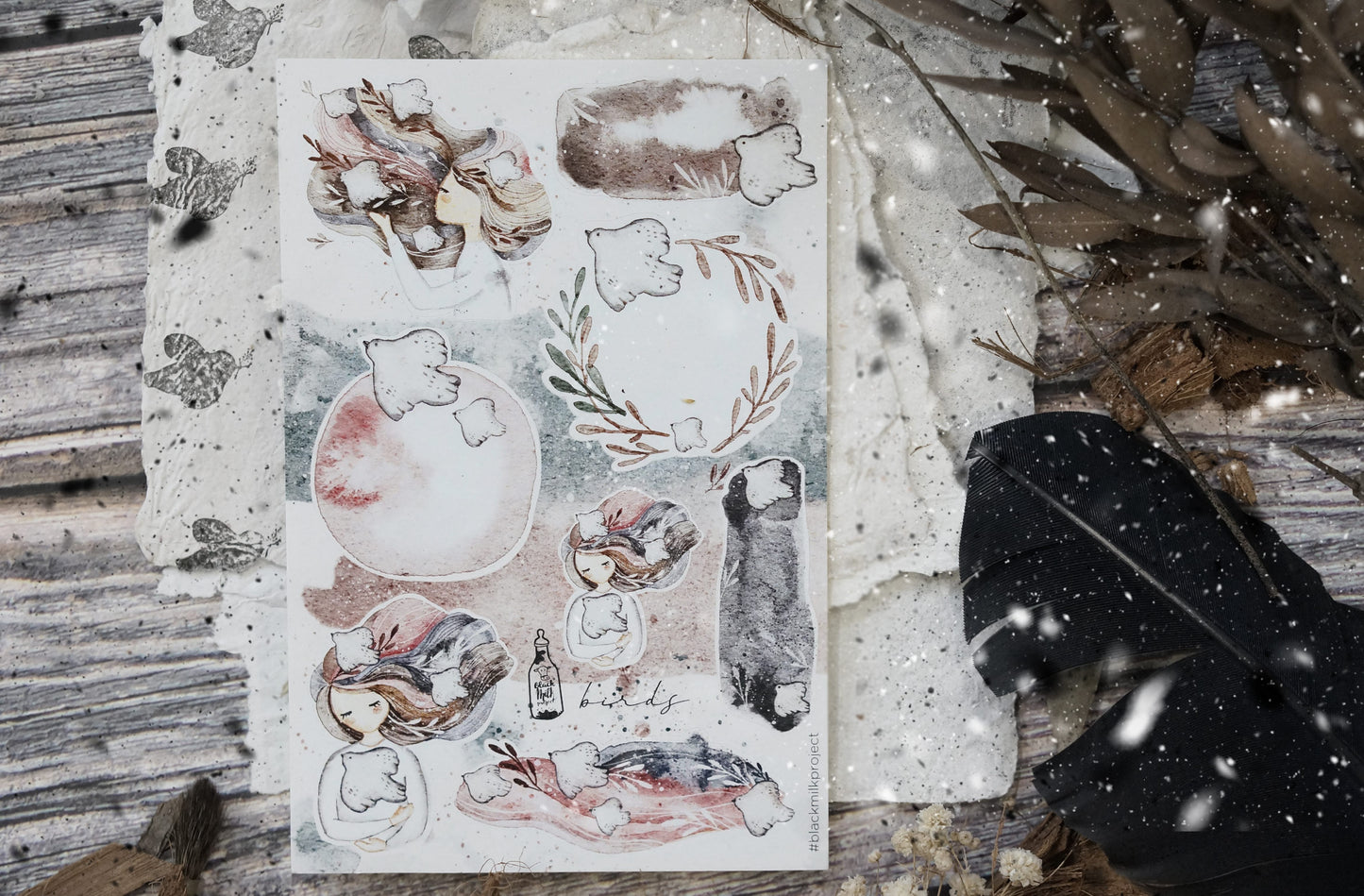 Black Milk Project Paper Sticker Sheet - Birds