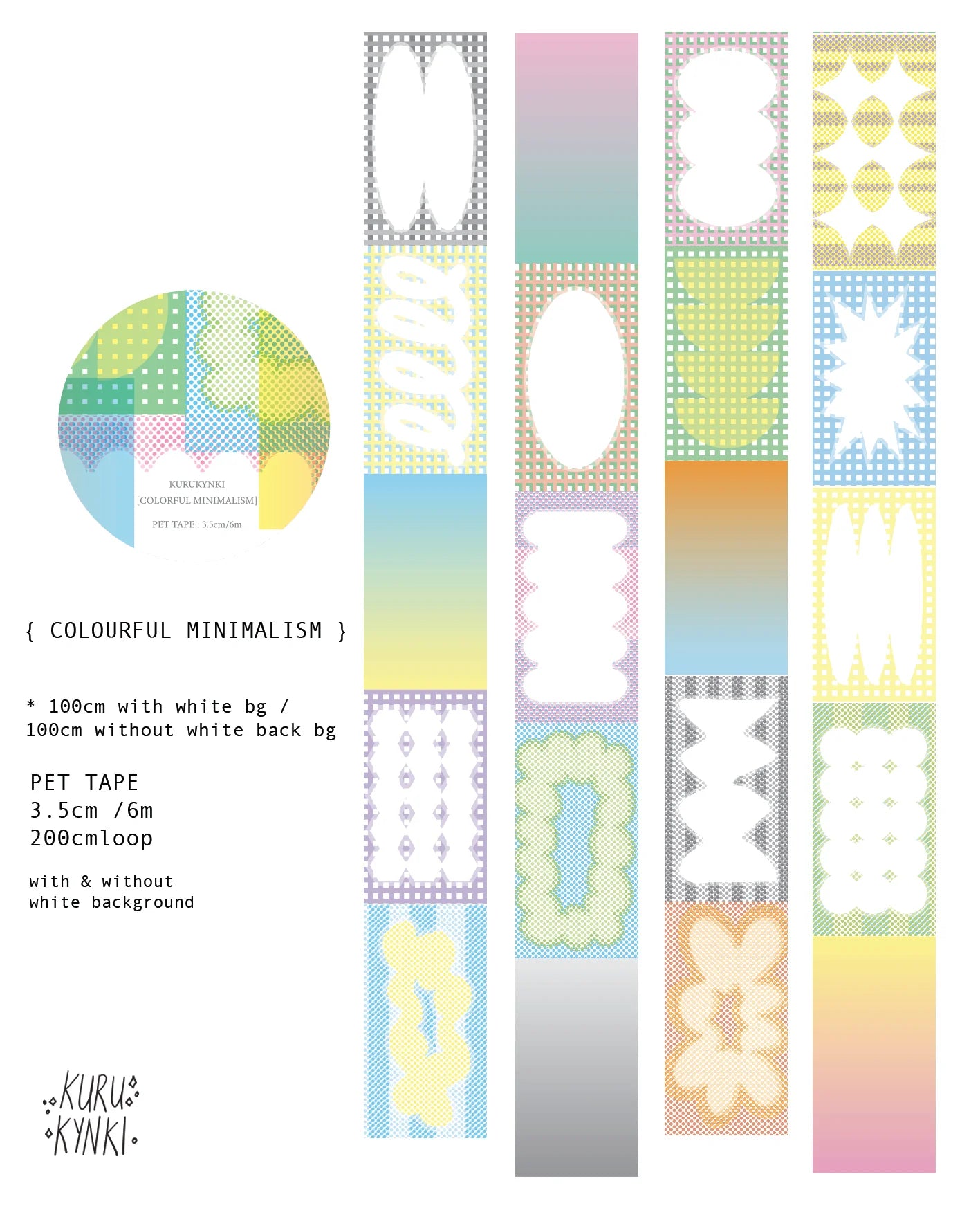 Kurukynki PET Tape - Day to Day Colorful Minimalism
