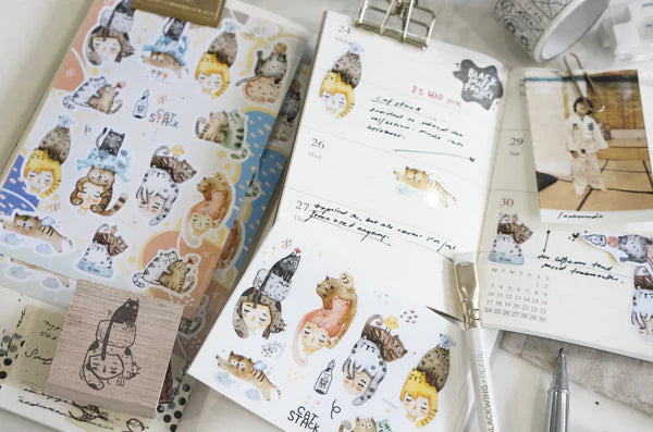 Black Milk Project Paper Sticker Sheet - Cat Stack