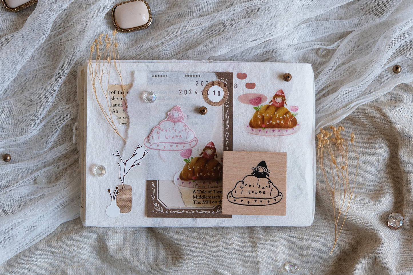 Eileen Tai SIMPLE HAPPINESS Rubber Stamp Collection - Croissant Lover