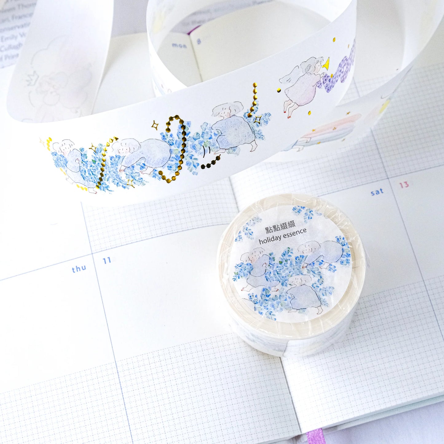 dodolulu Washi Tape with Bronze Foiling - Holiday Essence
