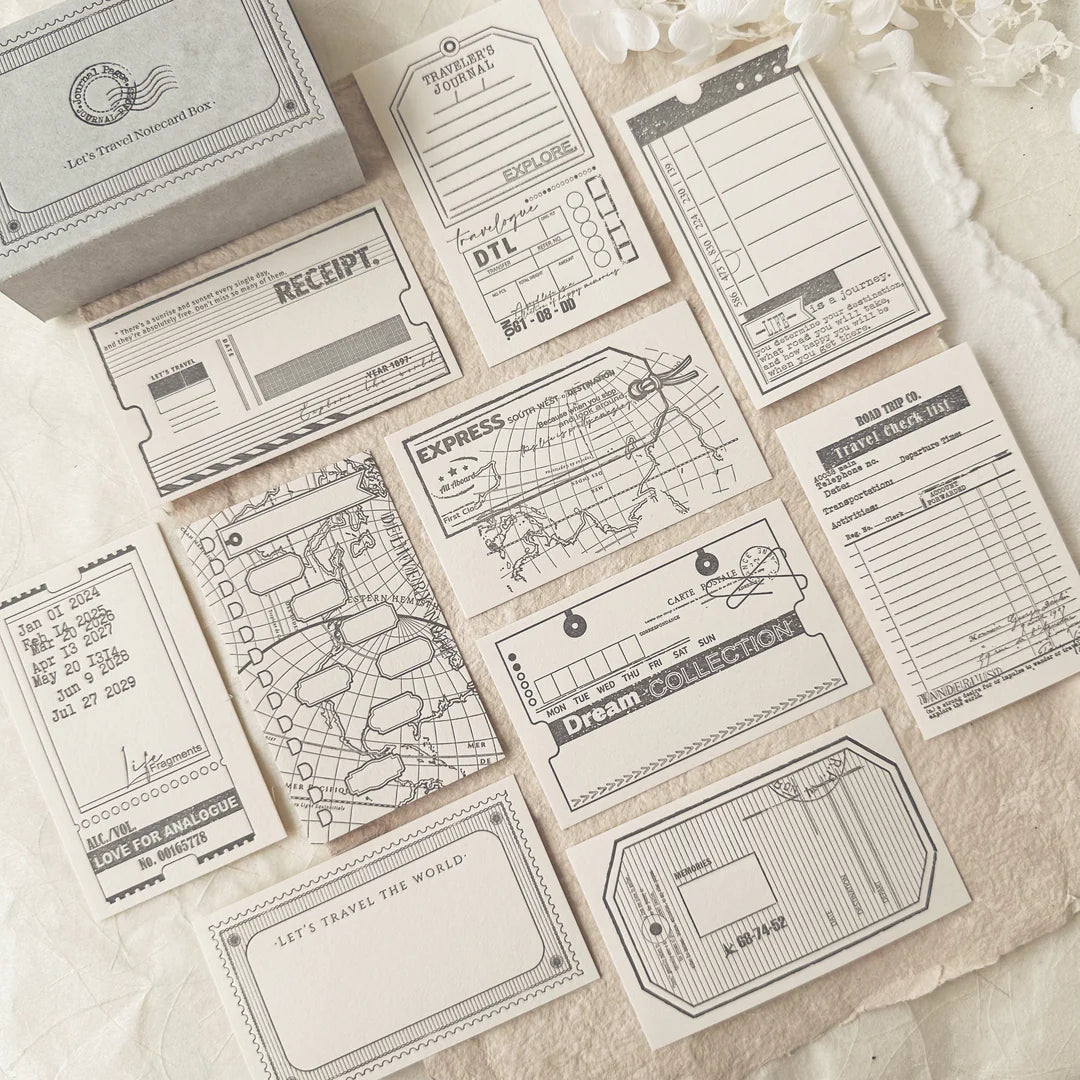 Journal Pages x OEDA Letterpress - Let's Travel Letterpress Notecards