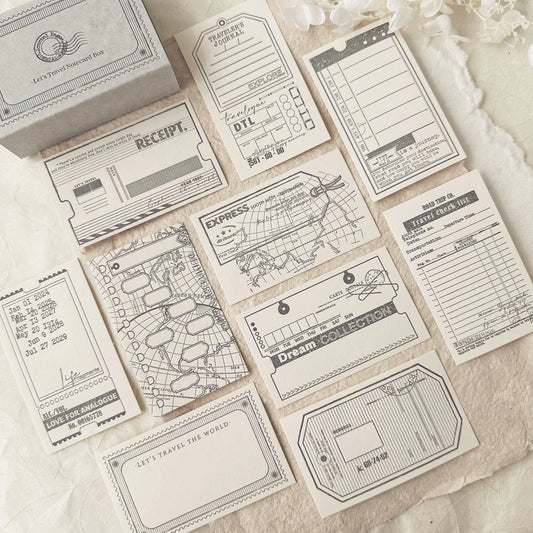 Journal Pages x OEDA Letterpress - Let's Travel Letterpress Notecards