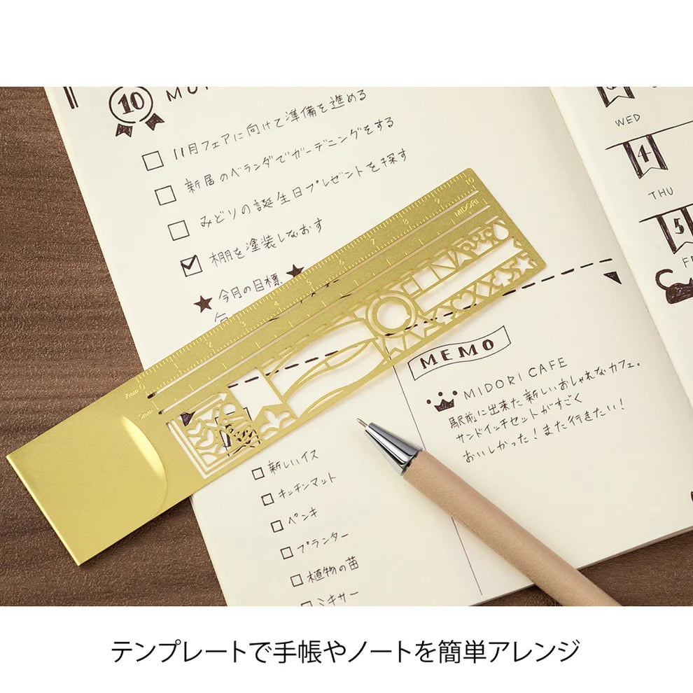 Midori Decorative Clip Ruler - Gold