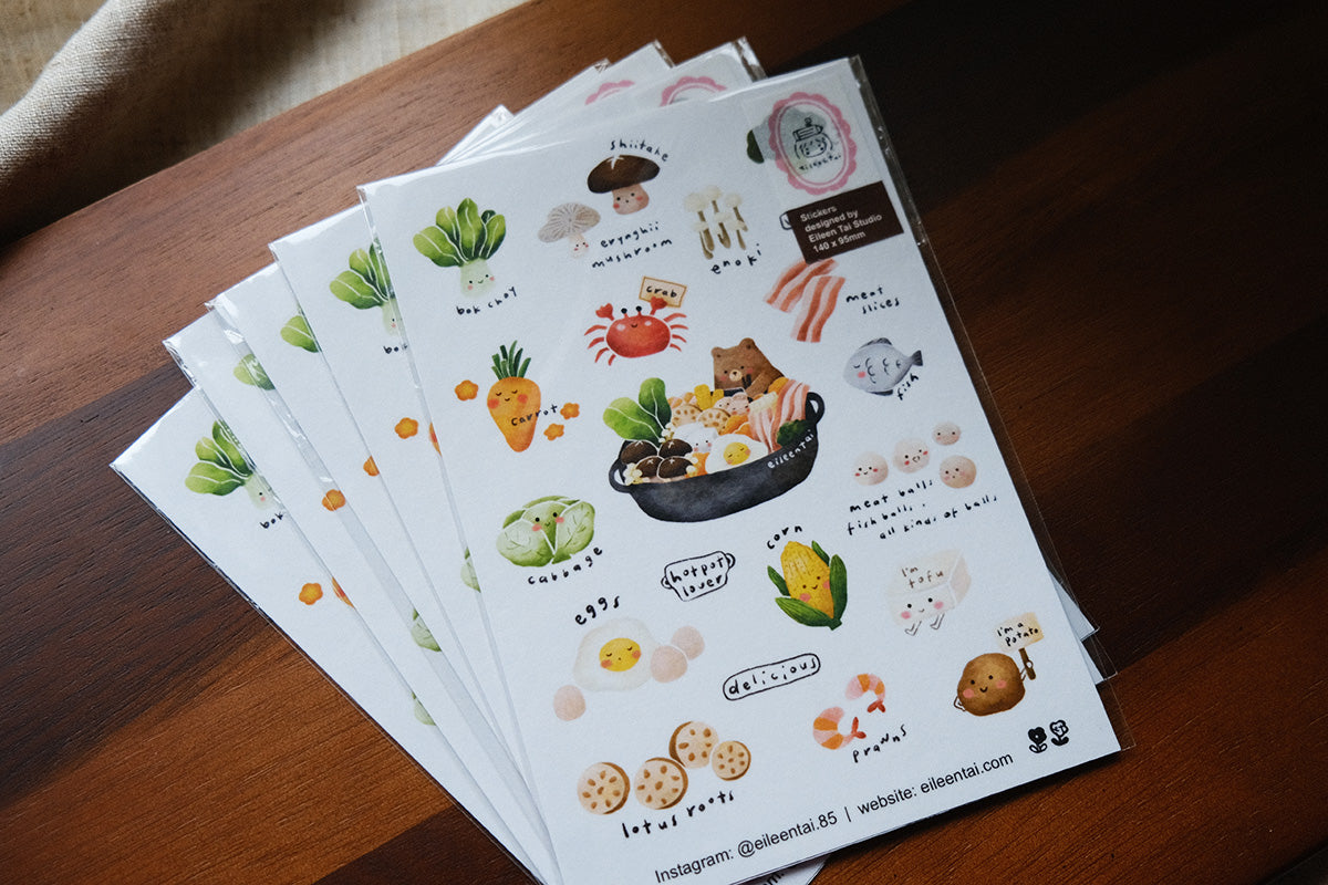 Eileen Tai Sticker Sheet - Hotpot Bear