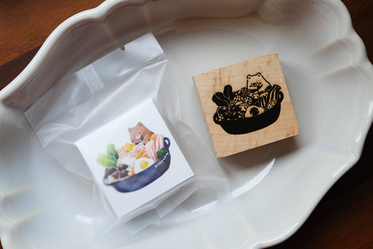 Eileen Tai Rubber Stamp - Hotpot Bear