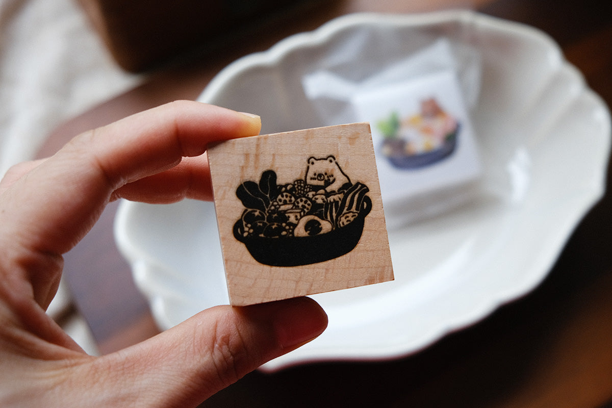 Eileen Tai Rubber Stamp - Hotpot Bear
