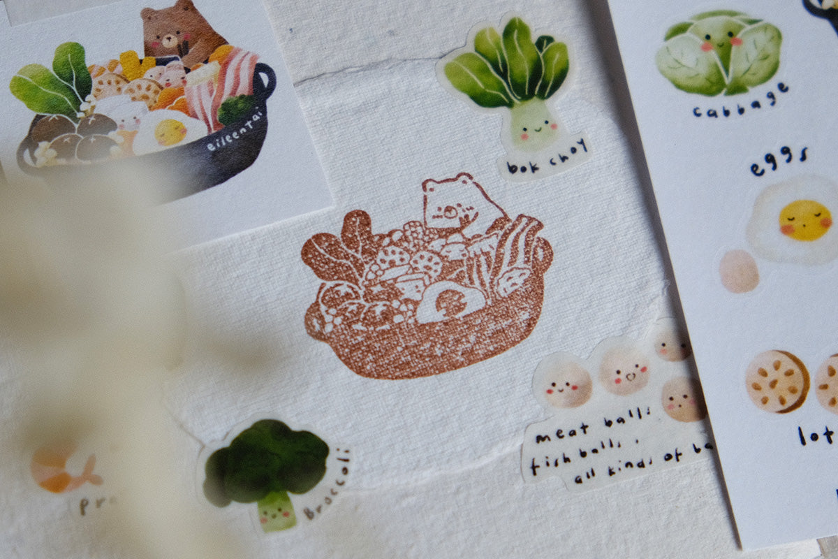 Eileen Tai Rubber Stamp - Hotpot Bear