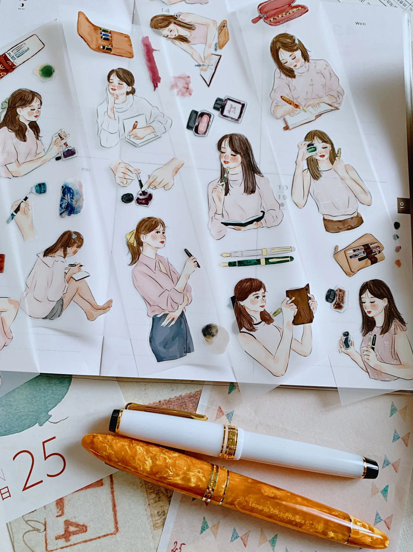 Katkreates Kiss-Cut PET Tape - Fountain Pen Girlie