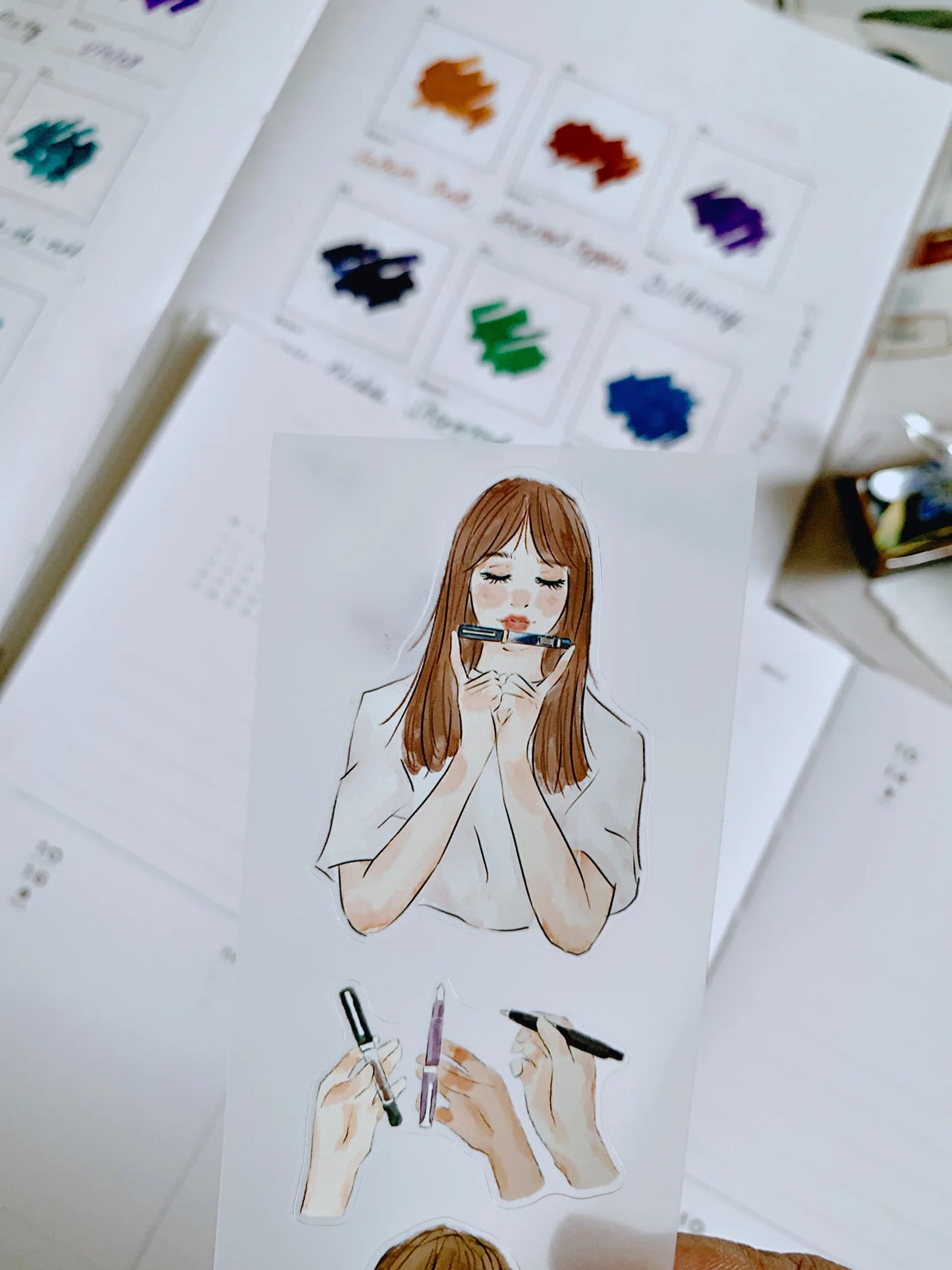 Katkreates Kiss-Cut PET Tape - Fountain Pen Girlie