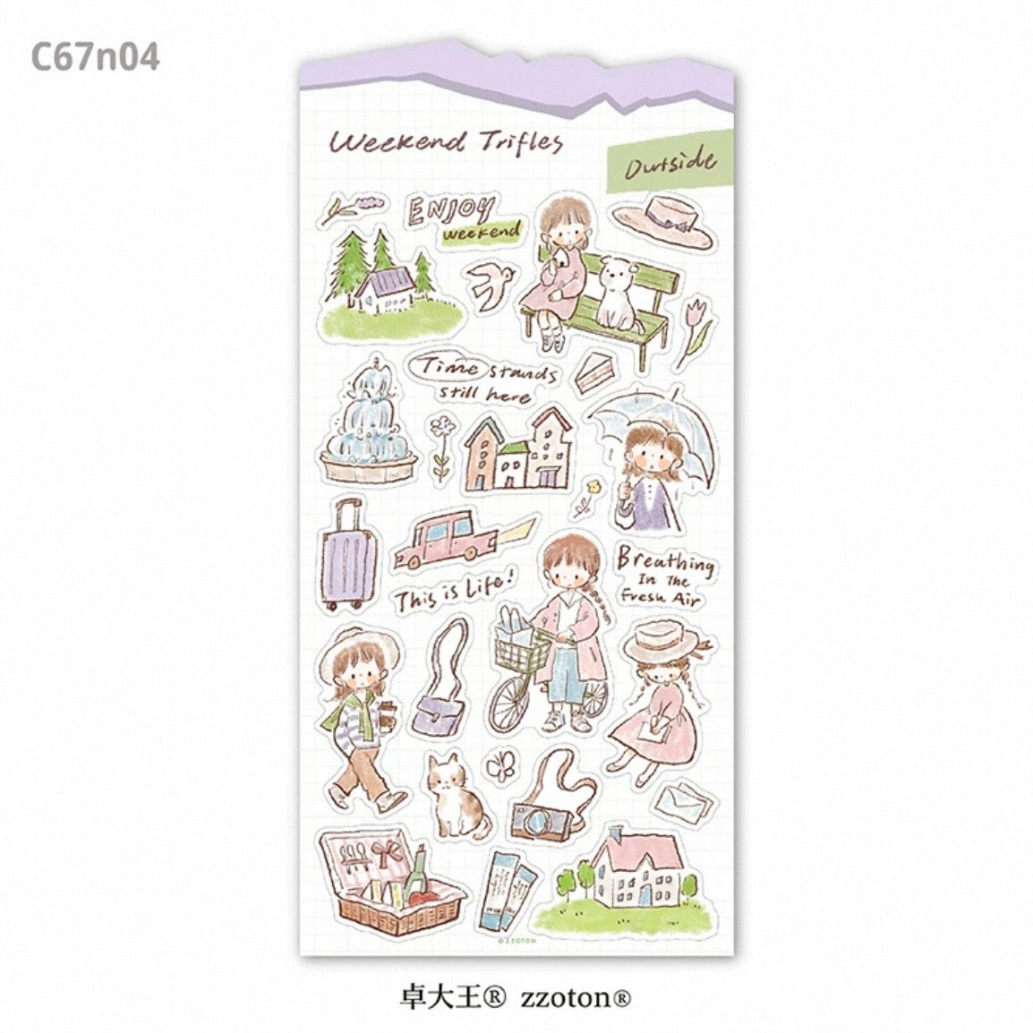 zZoton Molinta Weekend Trifles Sticker Sheet - Outside