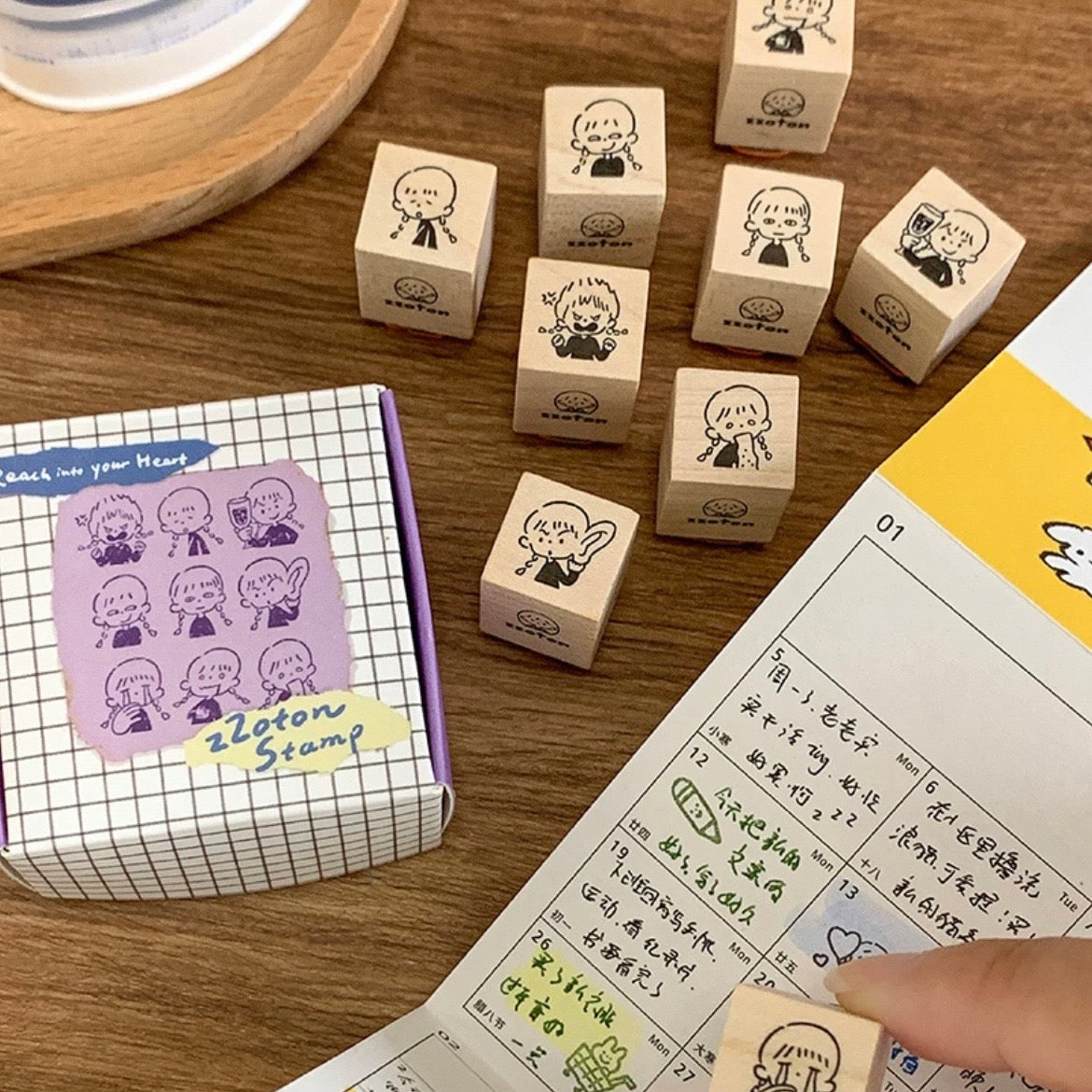 zZoton Molinta Mini Rubber Stamp Set - Emotions 4 (purple)