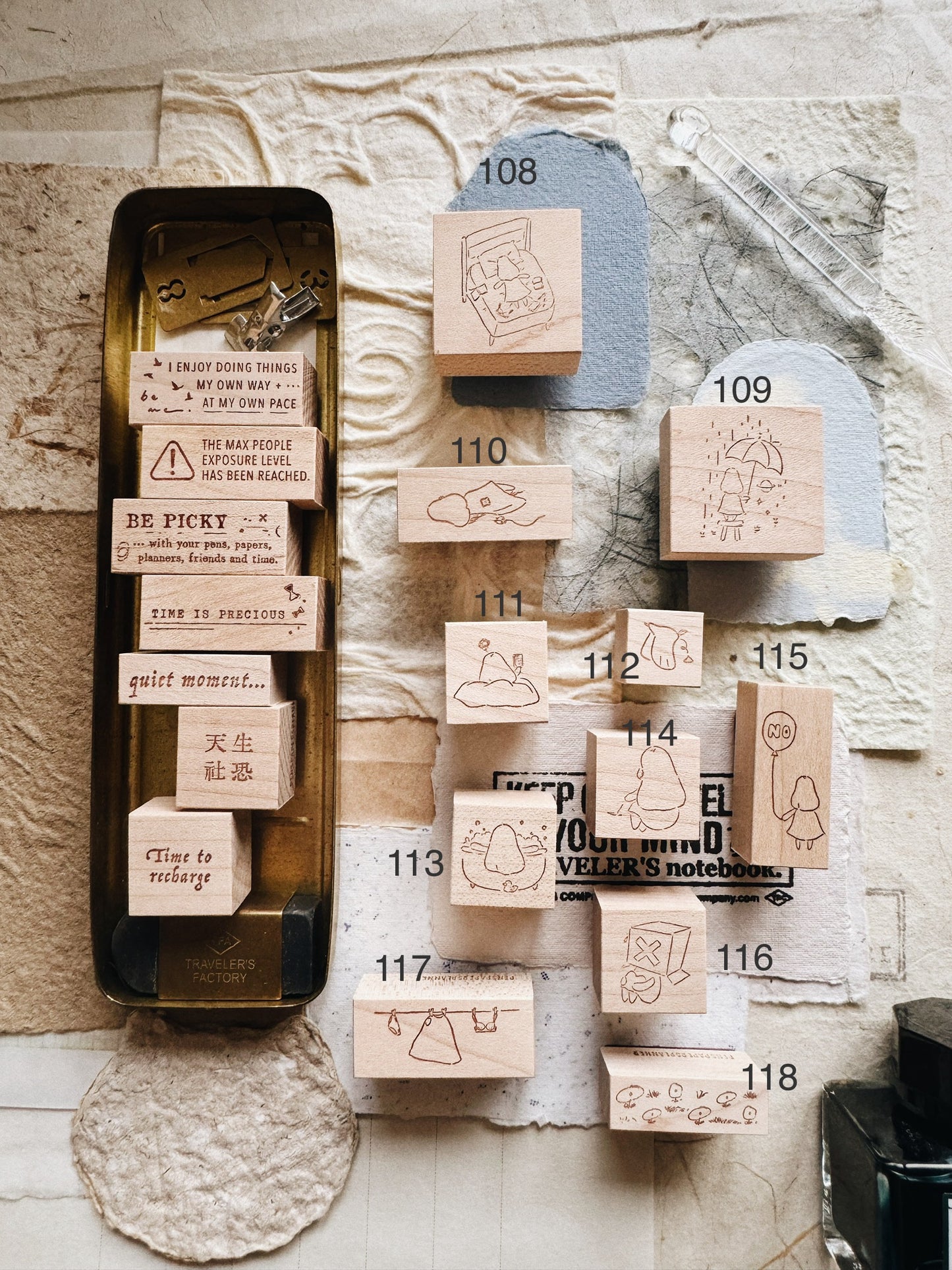 PensPapersPlanner Series 8 Rubber Stamps - Silhouette 108-120