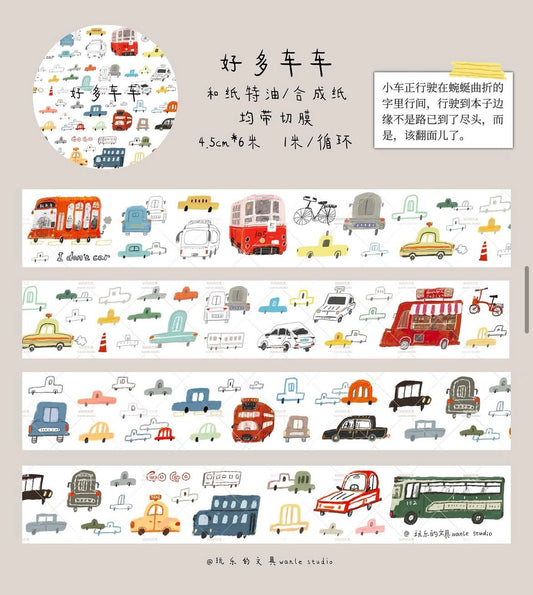 Wanle Studio Kiss-Cut Washi Tape - Volume 11 So Many Cars