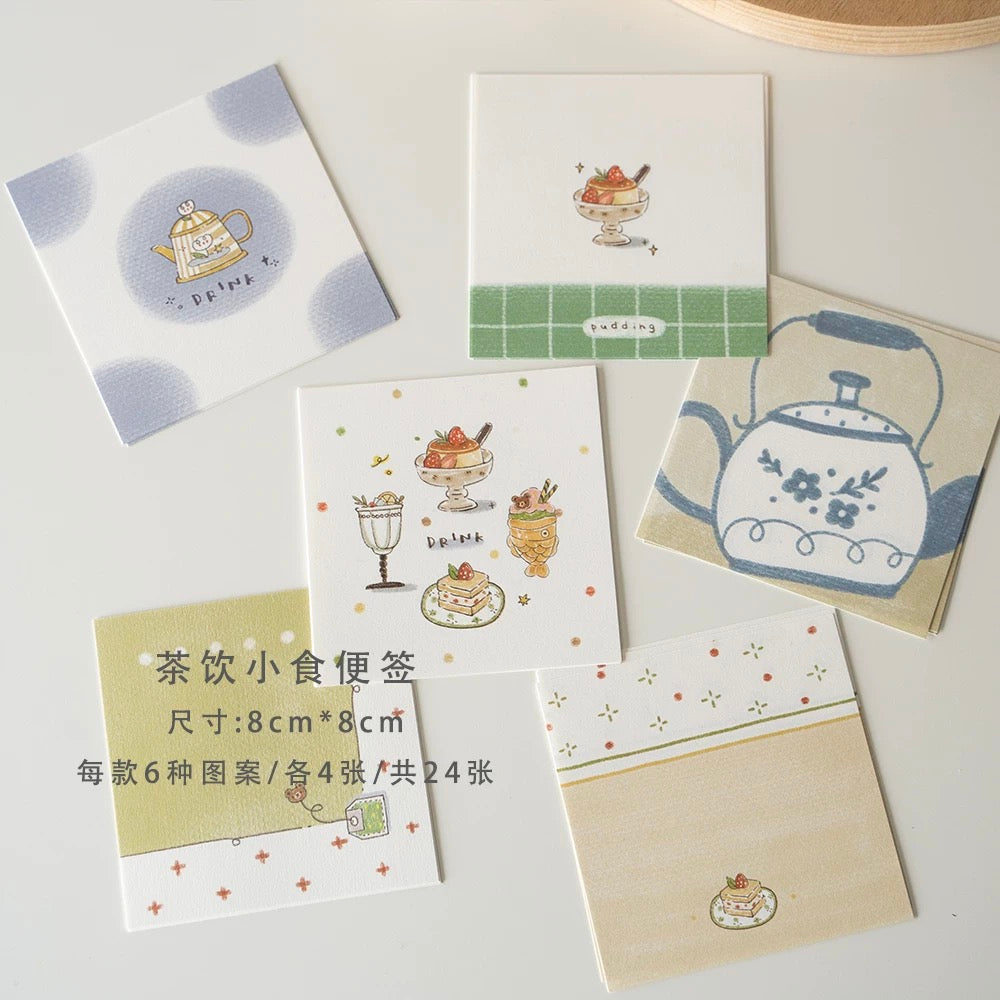 Orange Studio Memo Sheet Set - Tea and Dessert