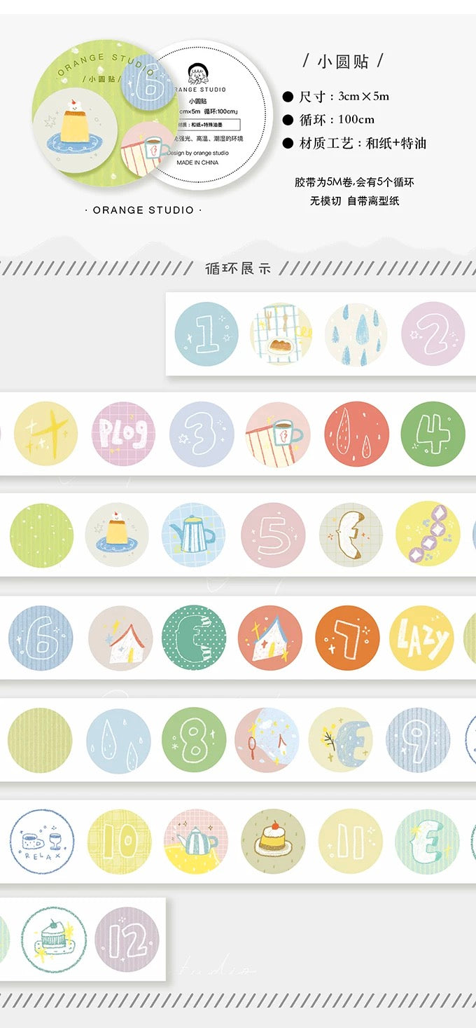 Orange Studio Washi Tape - Circles