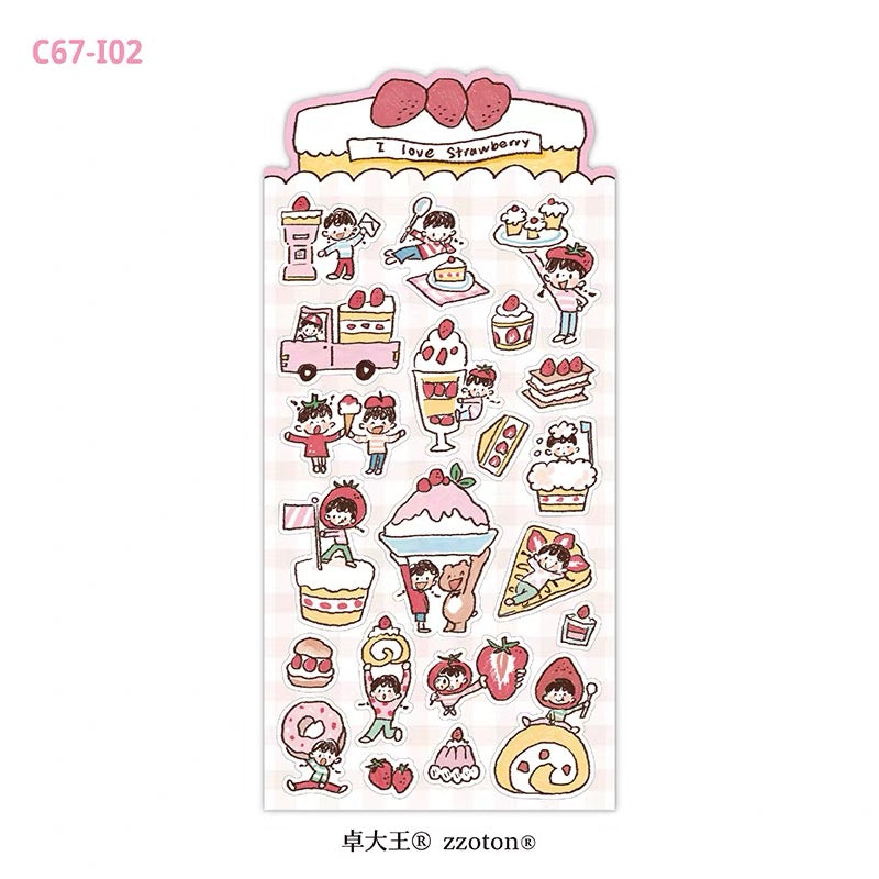 zZoton Molinta Sticker Sheet - I Love Strawberry