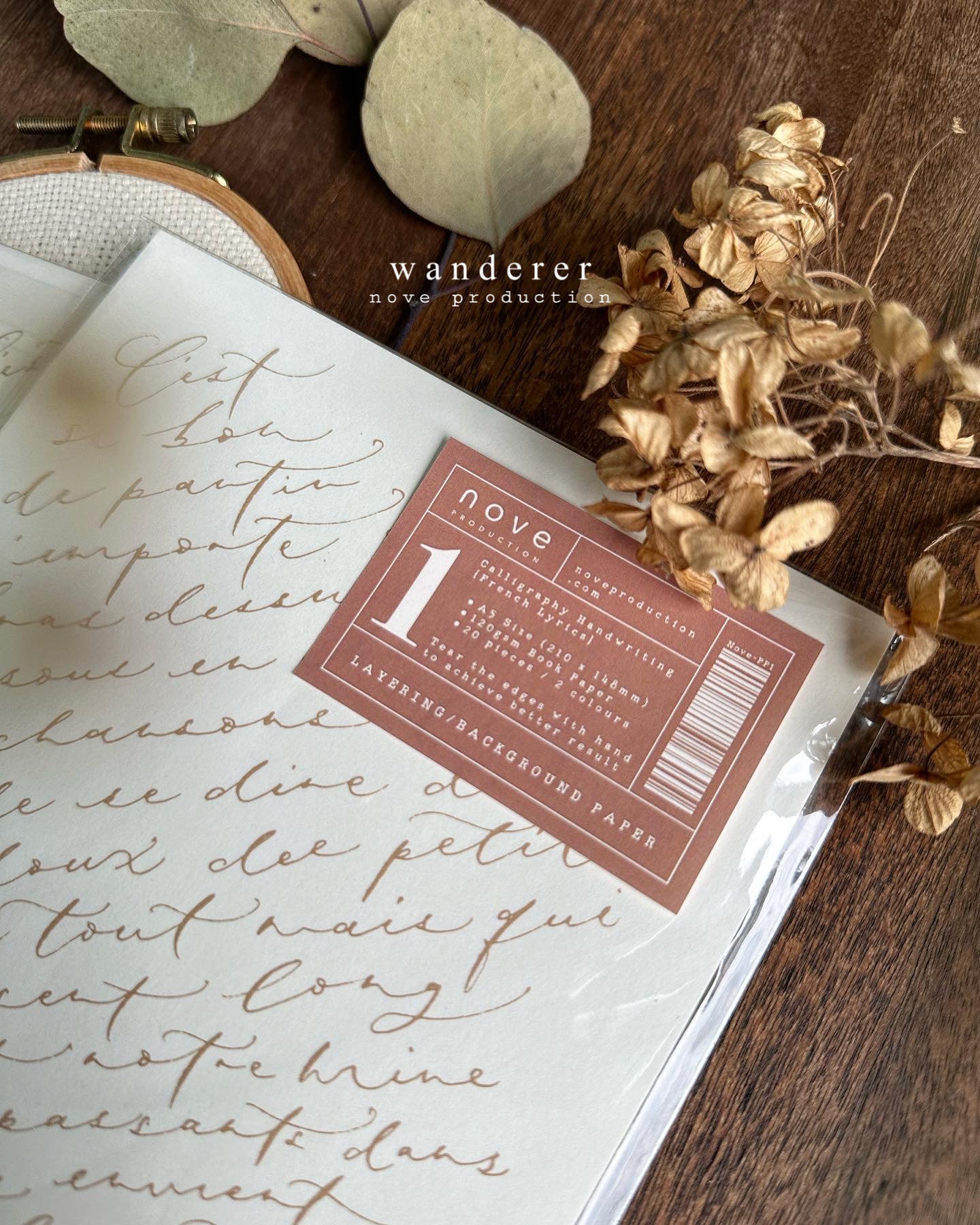 Nove Production Wanderer Calligraphy Layering / Background Paper Packs