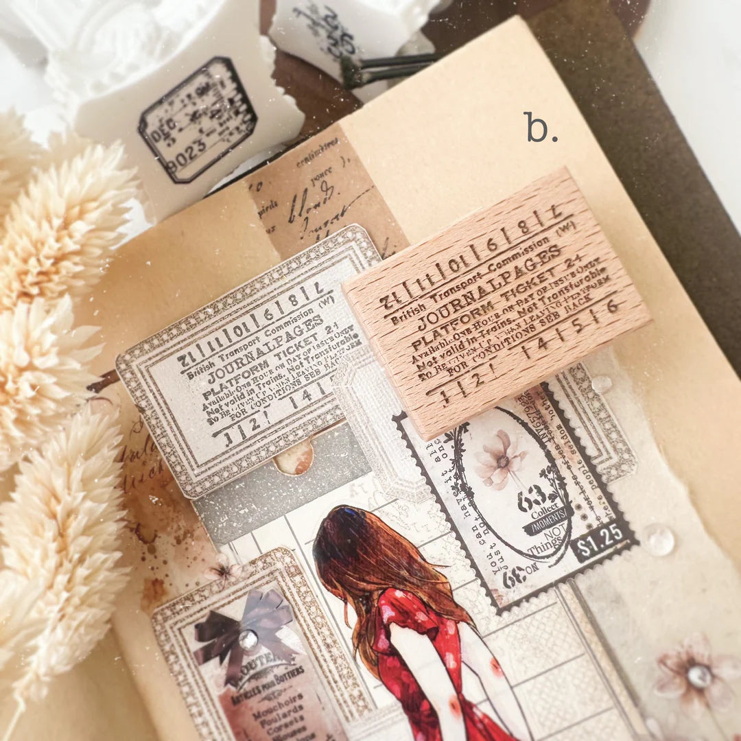 Journal Pages Rubber Stamp - TIcket