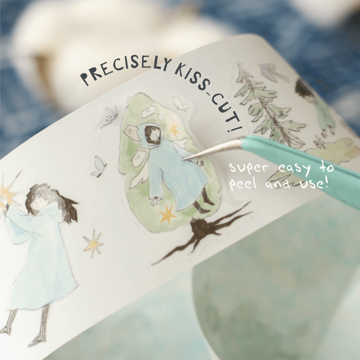 Teayou Kiss Cut PET Tape - Ji Ji on the Clouds