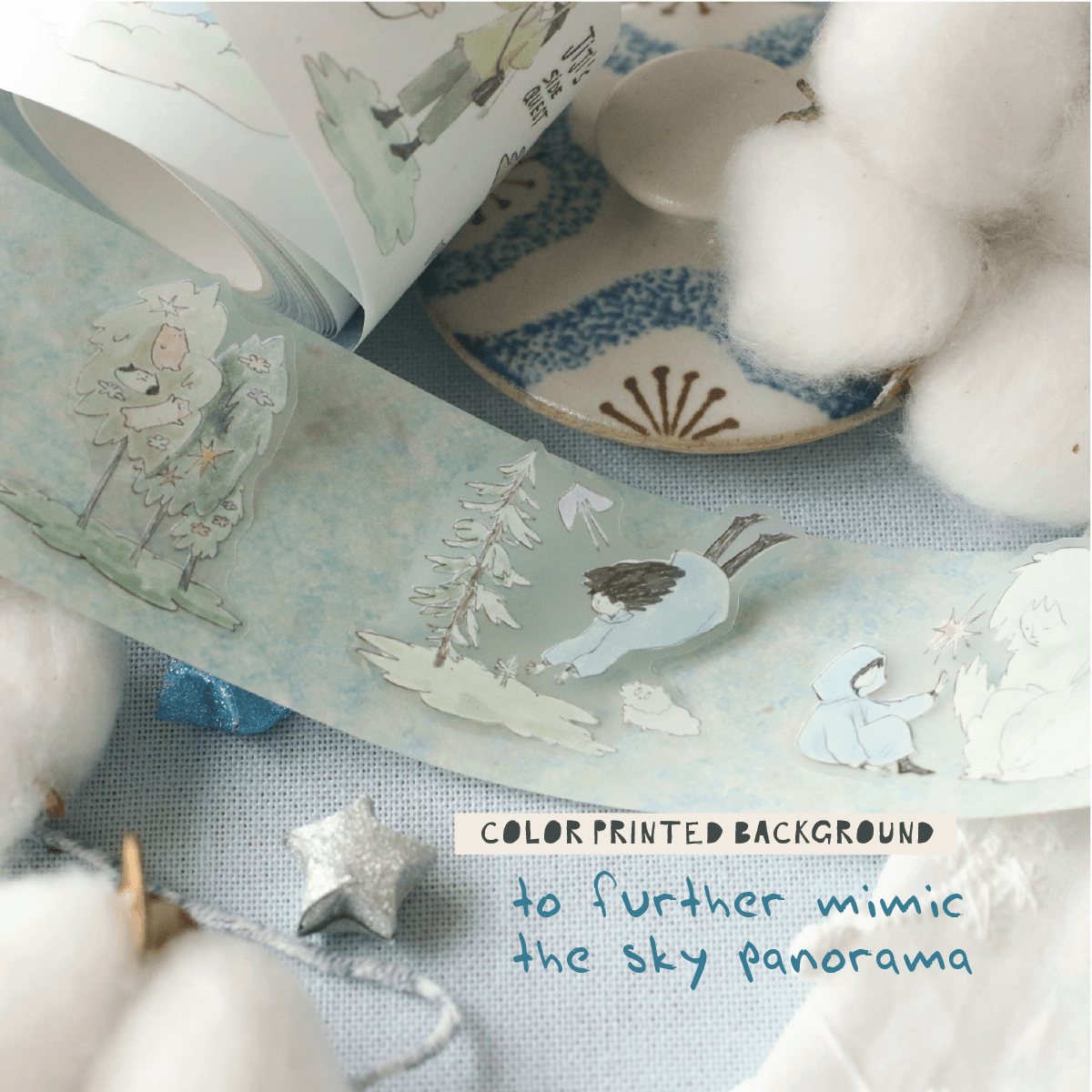 Teayou Kiss Cut PET Tape - Ji Ji on the Clouds