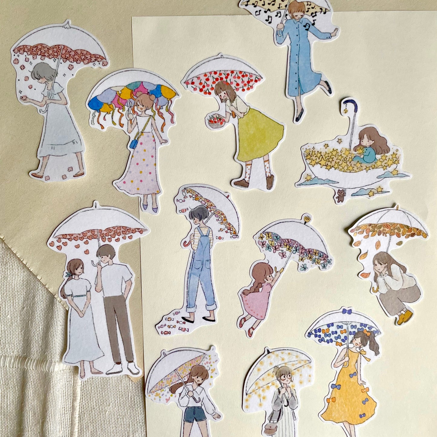 MsBulat Washi Sticker Flakes - Joyful Umbrellas