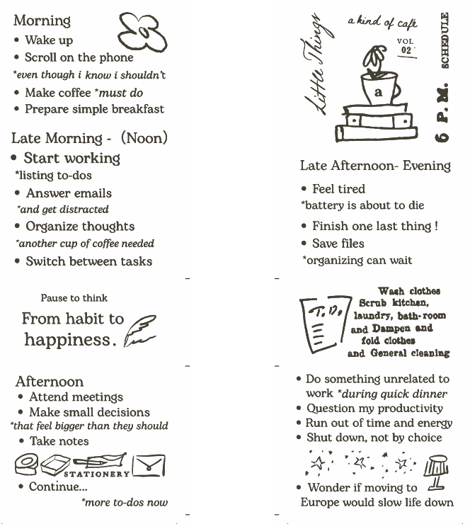 a kind of cafe Vellum Paper Pad with White Ink - Little Things in a Day