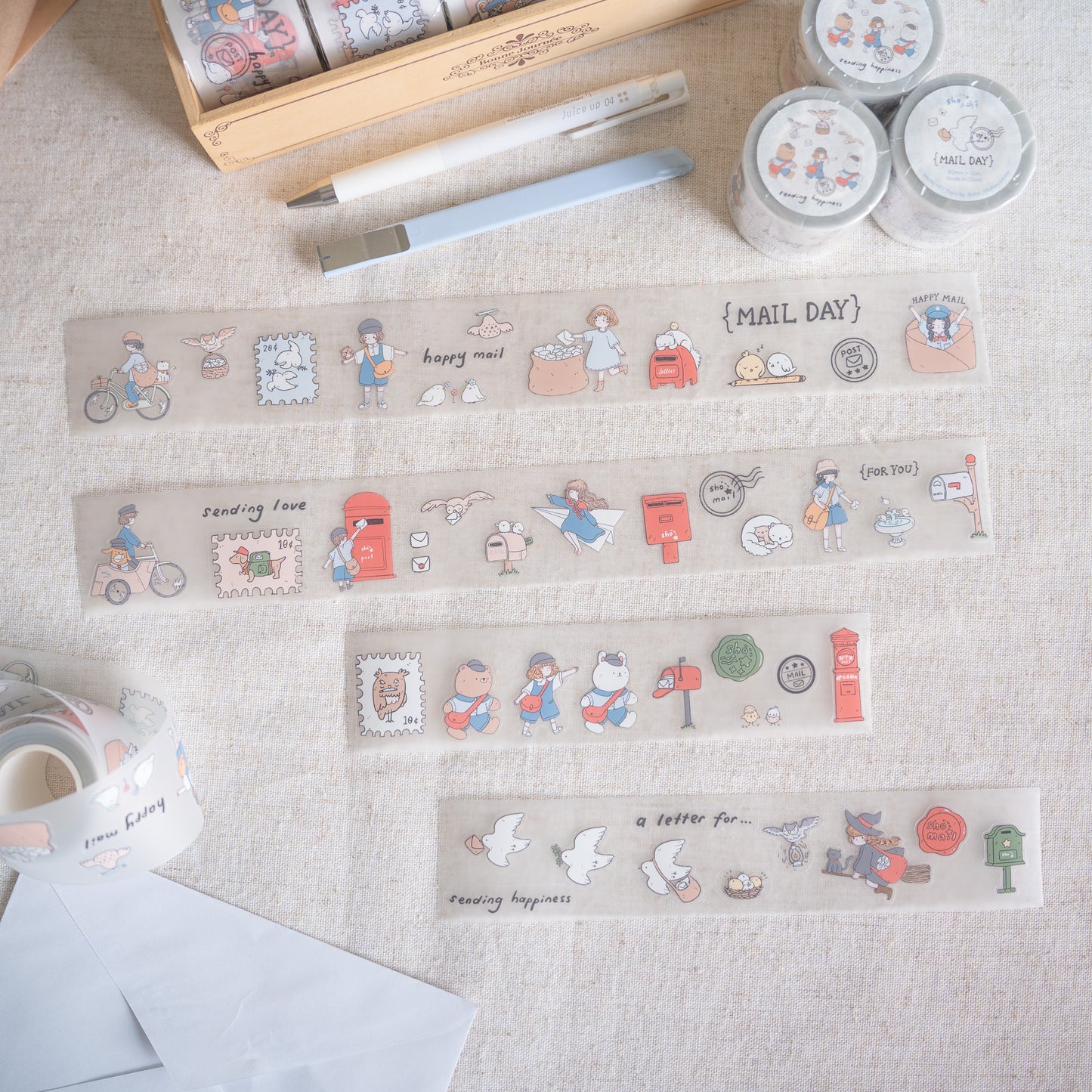 Sho Little Happiness Kiss Cut PET Tape - Mail Day