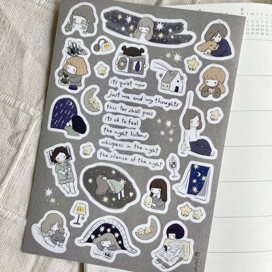MsBulat Sticker Sheet - Me, The Moon, The Stars