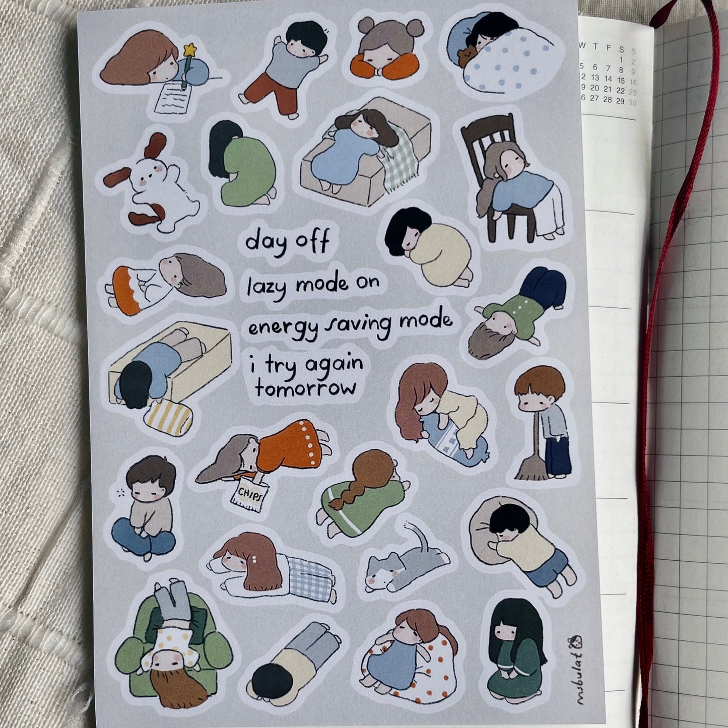 MsBulat Sticker Sheet - Me No Energy