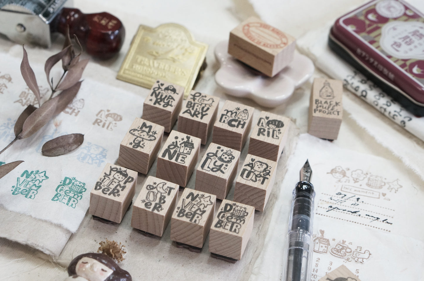 Black Milk Project Me Time Rubber Stamp Set - This Moment Months