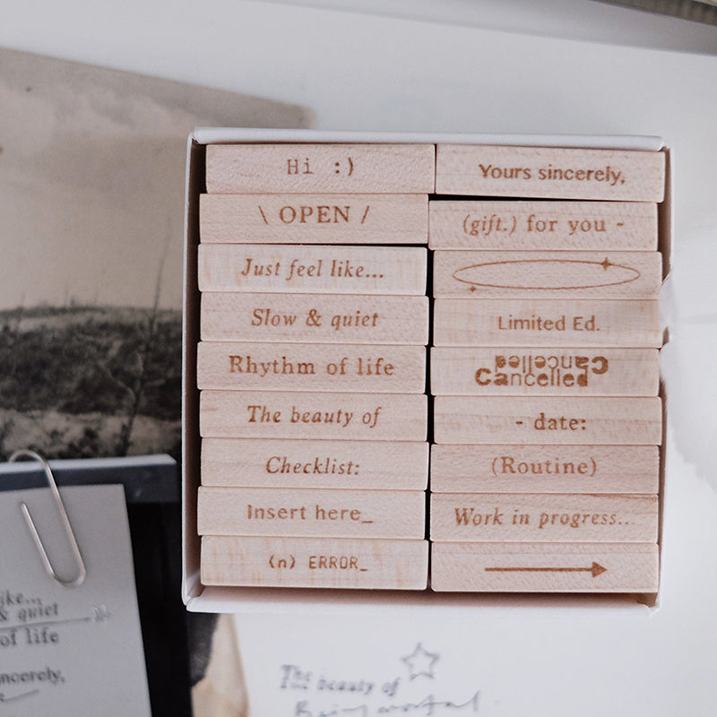 Phavourite 9pt. (2) Tiny Text Rubber Stamps - Complete Set