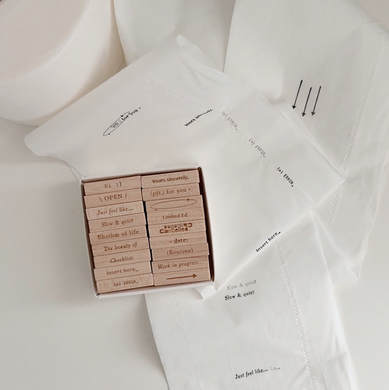 Phavourite 9pt. (2) Tiny Text Rubber Stamps - Complete Set