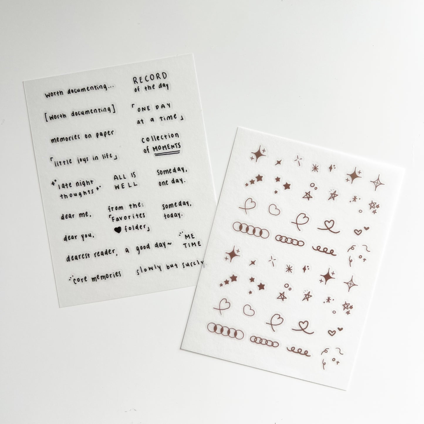 @rabch.jpg Dear Journal Transfer Sticker Set C - Worth Documenting (Brown)