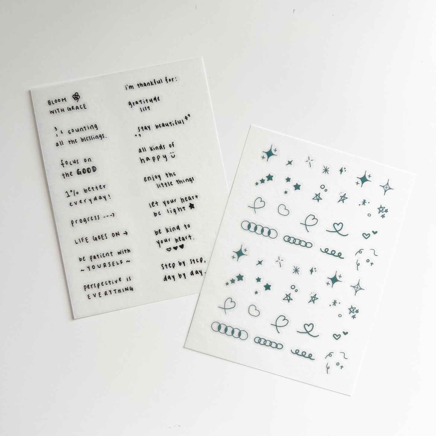@rabch.jpg Dear Journal Transfer Sticker Set A - Thankful (Green)