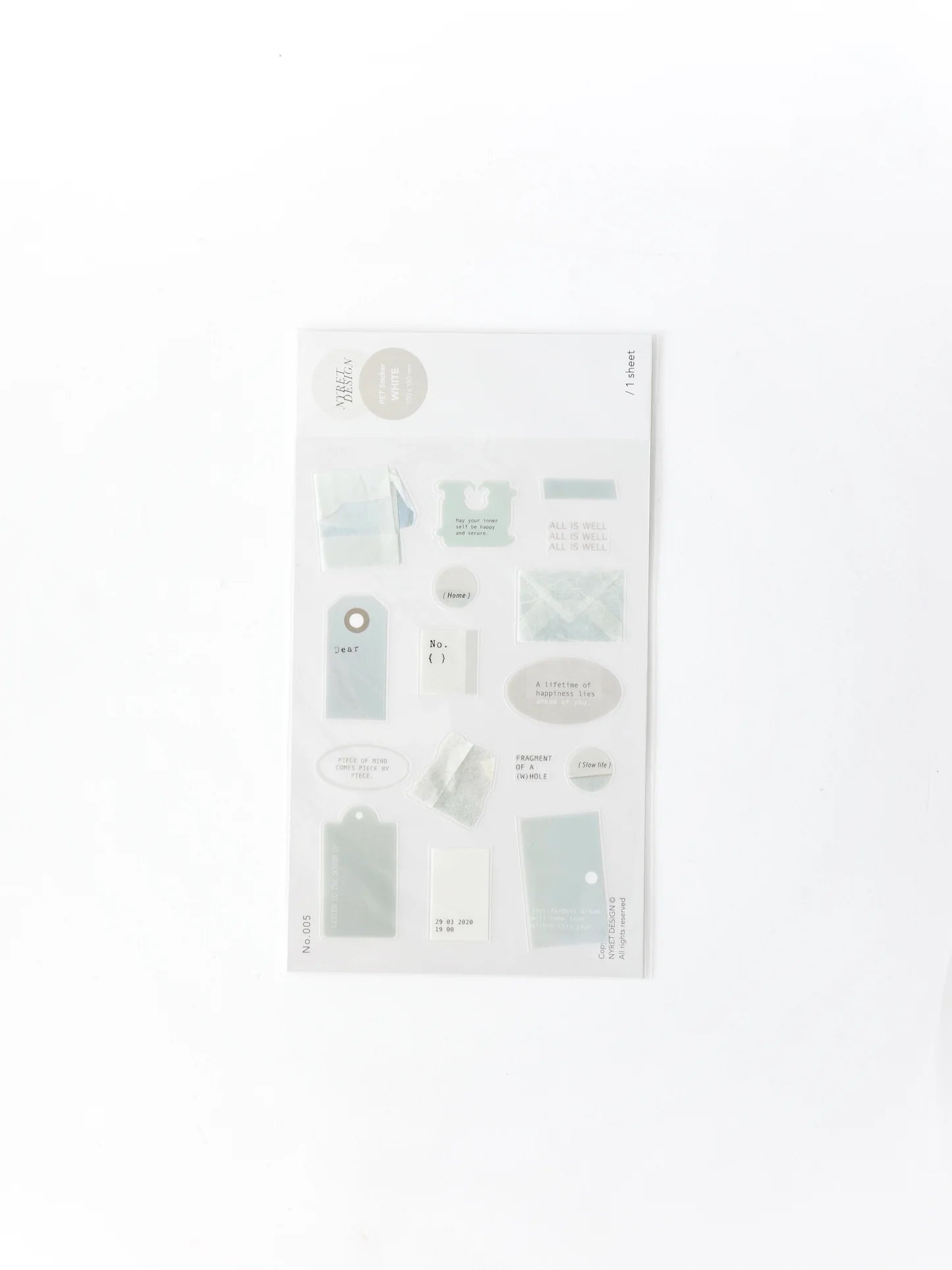 Nyret Design PET Stickers - White