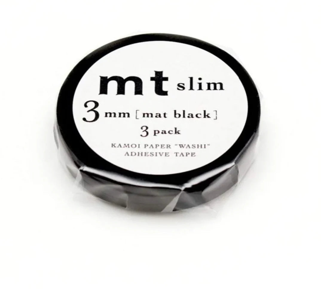 MT Slim Washi Tape - Matte Black