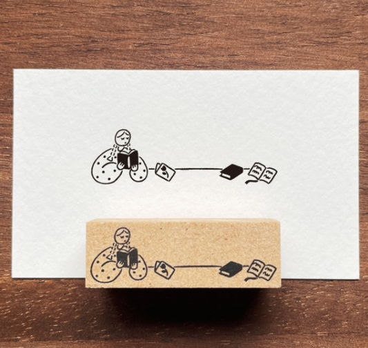 Stamp Marche Marl-chan Rubber Stamp - Reading
