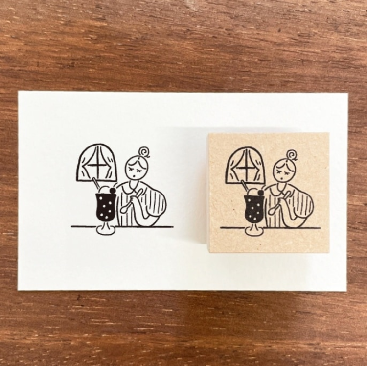 Stamp Marche Marl-chan Rubber Stamp - Cream Soda