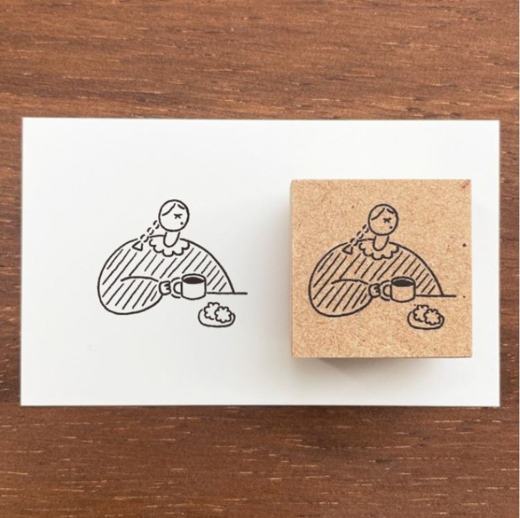 Stamp Marche Marl-chan Rubber Stamp - Coffee