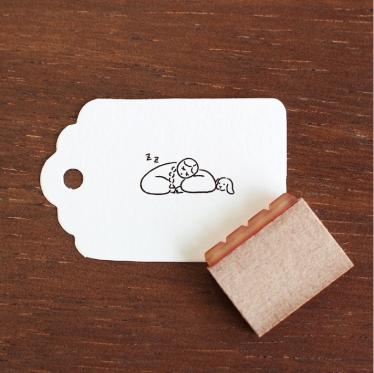 Stamp Marche Marl-chan Mini Rubber Stamp - Sleeping