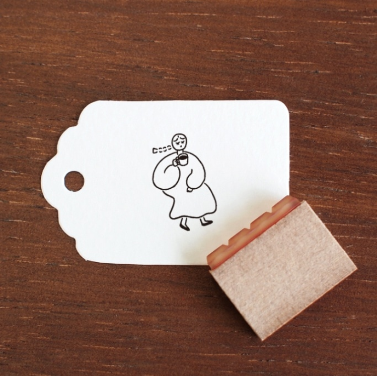 Stamp Marche Marl-chan Mini Rubber Stamp - Coffee
