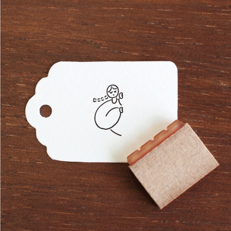 Stamp Marche Marl-chan Mini Rubber Stamp - Peeking