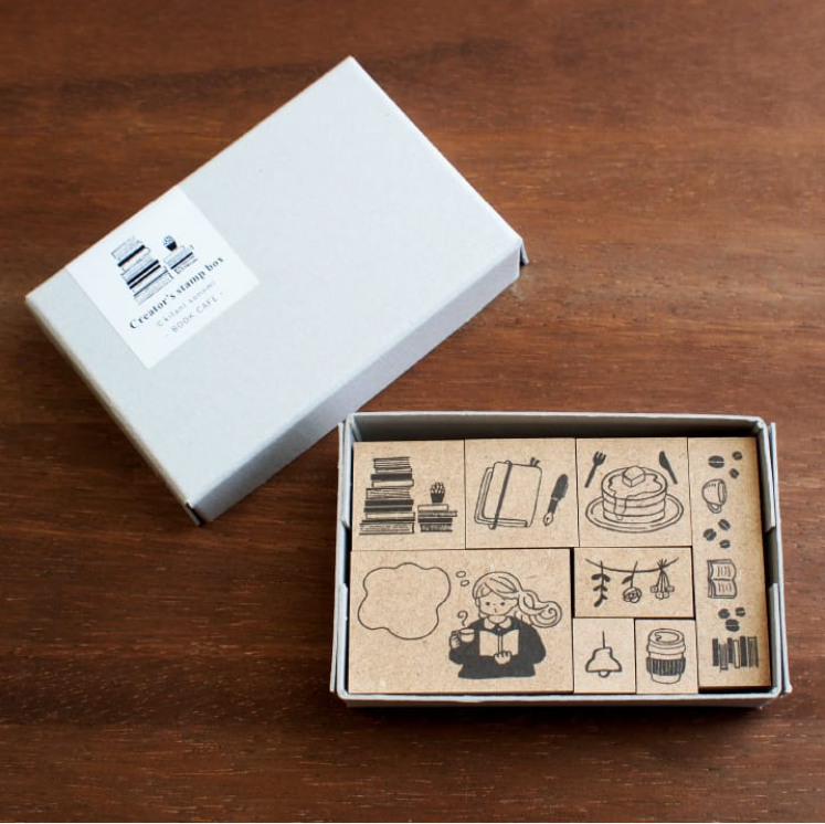 Stamp Marche Kitani Sonomi Rubber Stamp Set - Book Cafe